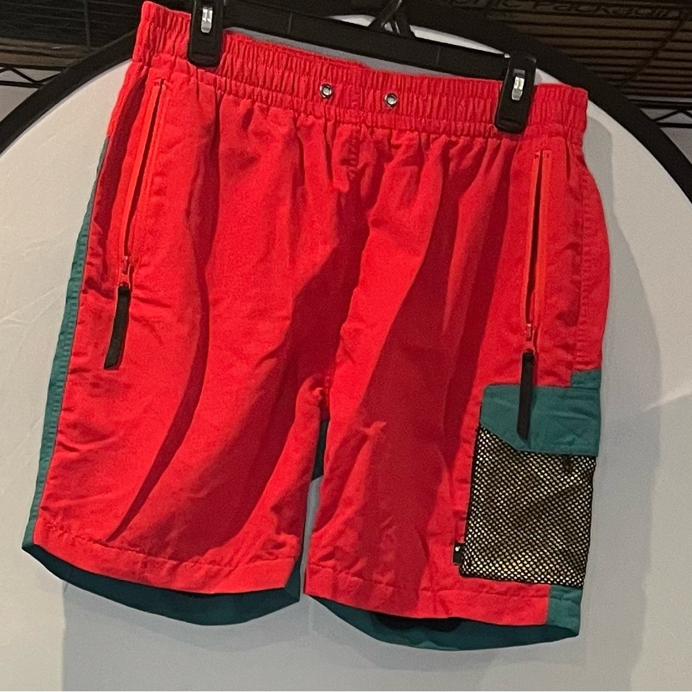 The Hundreds Red and Green Athletic Shorts